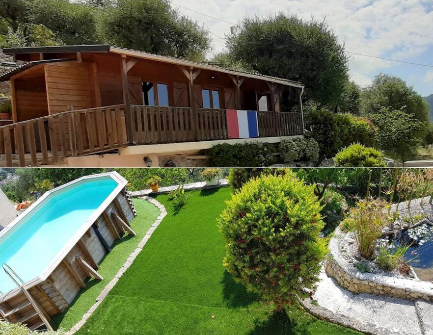 Le Chalet De La Pierreraie Cote D'Azur Piscine Terrasse Et Vue Mer Drap Exterior photo